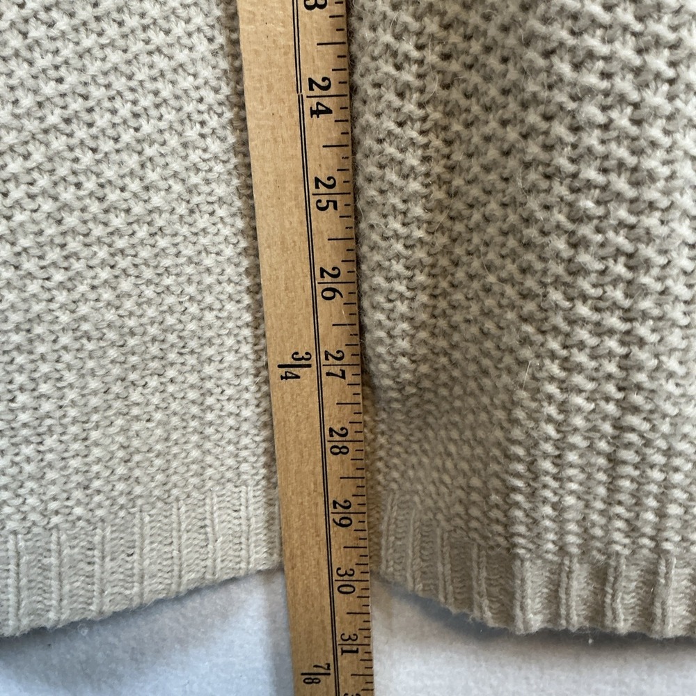 Ann Taylor Alpaca Wool Blend Open Front Shawl Cardigan Beige Short Sleeve Medium - Picture 6 of 7